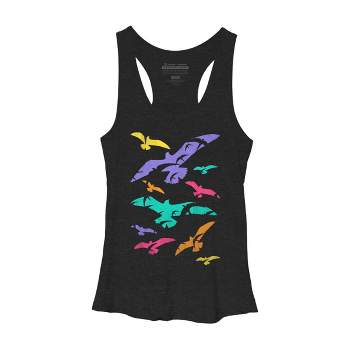 Women's Design By Humans Birds Flying In Color By Expo Racerback Tank Top