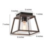 LNC Lapps 1-Lights 8-in Matte Black and Seeded Glass LED Flush Mount Lightsing - 3 of 4
