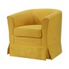 Woven Fabric Swivel Barrel Chair with Full Foam Seat and Skirted Base for Living Room - 2 of 4