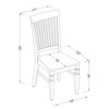 East West Furniture 3Pc Dinette Set Consists of a Small Table and 2 Dinette Chairs with Solid Wood Seat and Panel Back, Buttermilk and Cherry Finish - 4 of 4