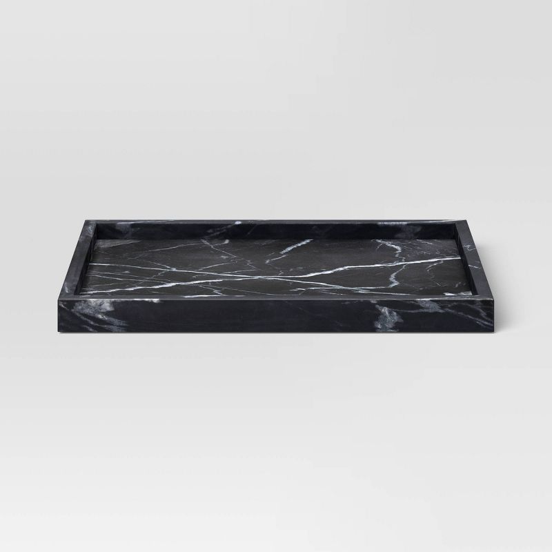 Marble Rectangle Tray Black - Threshold&#8482;, 1 of 5