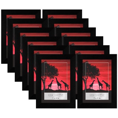 Americanflat 12 Pack of Black Picture Frames with plexiglass - Horizontal and Vertical Formats for Wall and Tabletop