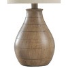 Table Lamp Brown Finish White Hardback Fabric Shade - StyleCraft: No Assembly, Polyresin Body, Drum Shade - 4 of 4
