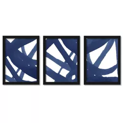 (Set of 3) Blue Expressions by Teresa Marie Magdalene Framed Triptych Wall Art Set - Americanflat