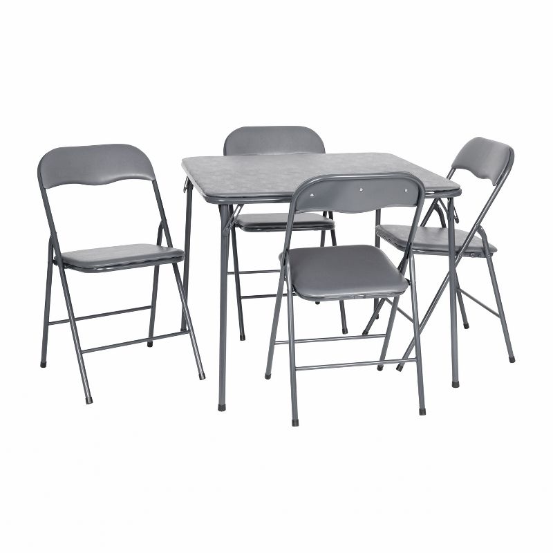Emma and Oliver 5 Piece Folding Card Table and Chair Set, 1 of 17