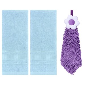 REGALWOVEN 3 Pcs Solid Soft Absorbent Hand Towels for Bathroom - 1 of 4