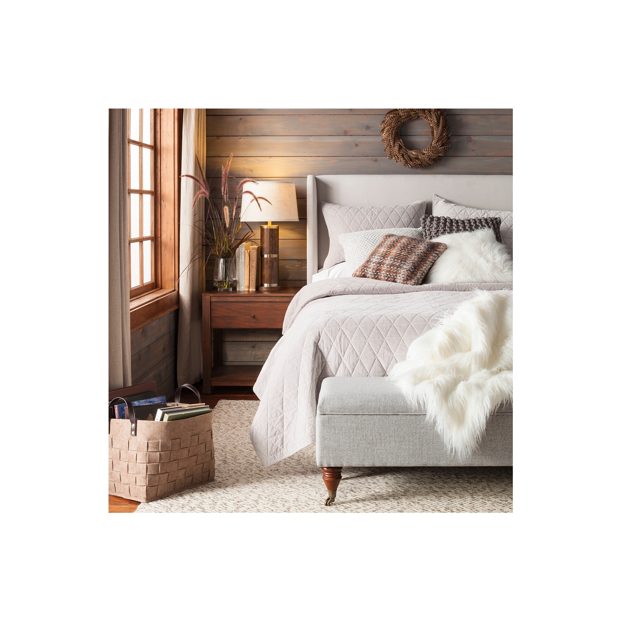 Textured Trim Large Lamp Shade Cream - Threshold™