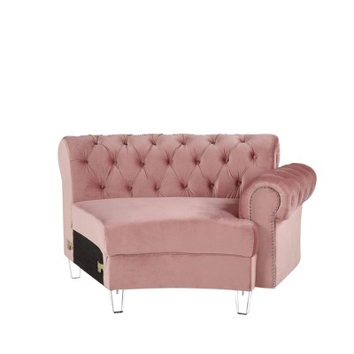 Acme Furniture 139" Ninagold Sectional Velvet Sofa Pink: Upholstered ...