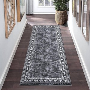 coucheta Washable Area Rug for Living Room, Multi-size Modern Bordered Non Slip Stain Resistant Non Shedding Low Pile Carpet, for Bedroom, Dining - 1 of 4