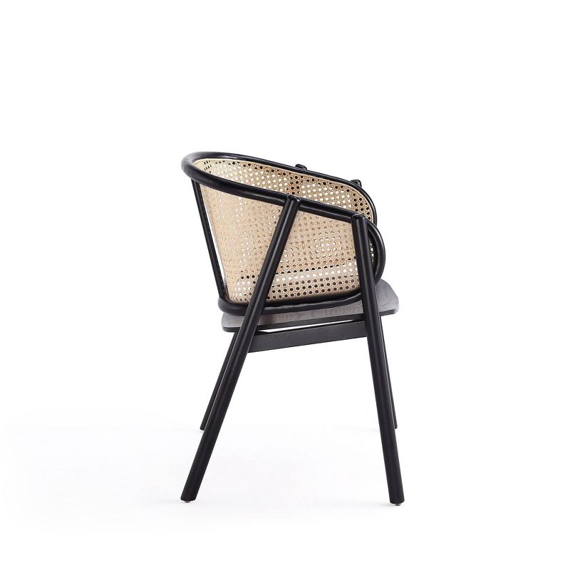 Set of 2 Versailles Wood Armchairs Black/Natural Cane - Manhattan Comfort, 6 of 13