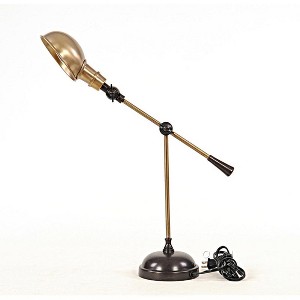 Lamp Brass Finish – 20 Inch Height – Adjustable Aluminum Desk Lamp By Old Modern Handicrafts - 1 of 4