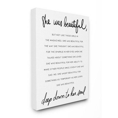 Stupell Industries She Was Beautiful Quote Inspirational Feminine Phrase