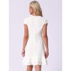 Allegra K Women's Cap Sleeves Round Neck Tiered Ruffled Hem Midi Dress - 4 of 4