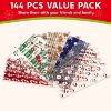 Joyfy 144 Pcs Christmas Cellophane Bags with Ribbon, 11" X 5" Candy Cookie Bags for Holiday Treats Christmas Party Favors Supplies, Xmas Goodie Bags - 2 of 4