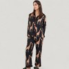 Anna-Kaci Lounge Women's Giraffe Print Pajama Set with Long Sleeve Button Down Top and Relaxed Fit Woven Pants - 2 of 4