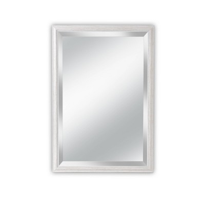 white framed mirror