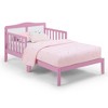 Infurnic Beds, Toddler Single Bed with Safety Guardrails and Headboard, Low To Floor Design for Toddler Children, Pink, 70"*36"*27" - 4 of 4