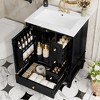 KTMBDW Bathroom Vanity with Ceramic Sink, Wooden Door Bathroom Storage Vanity, Small Quick Assembly Bathroom Cabinet - 3 of 4