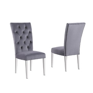 Best Master Furniture,Layla Modern Velvet Upholstered Side Chairs (Set of 2) - 1 of 2