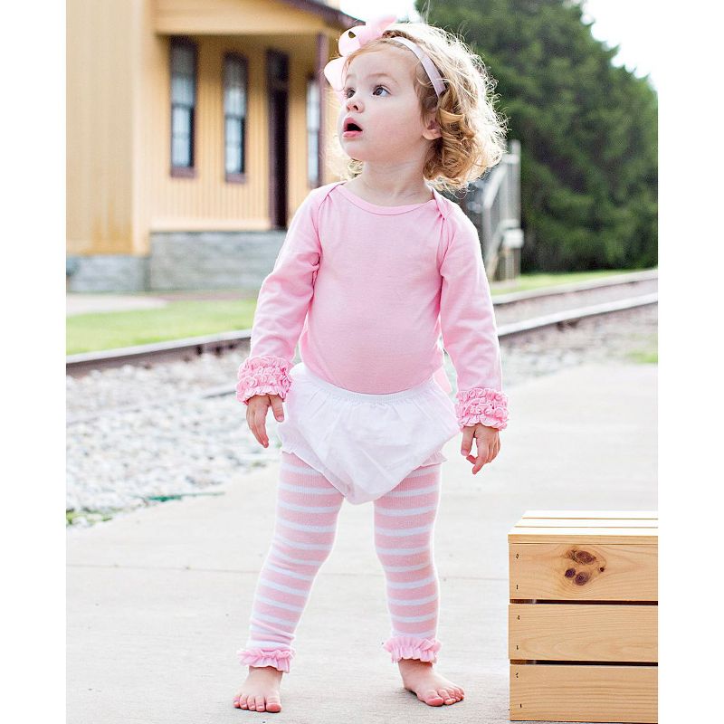 RuffleButts Baby Girls Stripe Footless Tights, 2 of 3