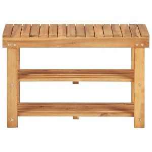 vidaXL Shoe Rack Bench Shoe Storage Organizer Shelf Holder Solid Acacia Wood - 27.6" 18.1" - 1 of 4