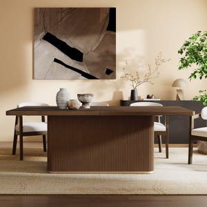 Christopher Knight Home Tessa Modern 8 Seater 84" Oversized Rectangular Dining Table with Pedestal Base - 1 of 4