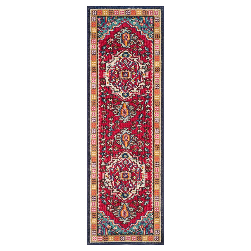 2'2inx8' Runner Essie Red/Turquoise - Safavieh