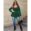 Plus Size Women's Square Neck Smocked Bust Blouse Flowy Babydoll Hem Long Sleeve Top - 4 of 4