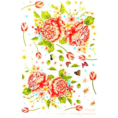 Slickblue Geminate Flower Wall Decals - Waterproof Vinyl Stickers for Living Room, Bedroom Décor - 23.6"x35.4"