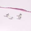 Girl's Bezel Cubic Zirconia 14k Gold Earrings - In Season Jewelry - 4 of 4