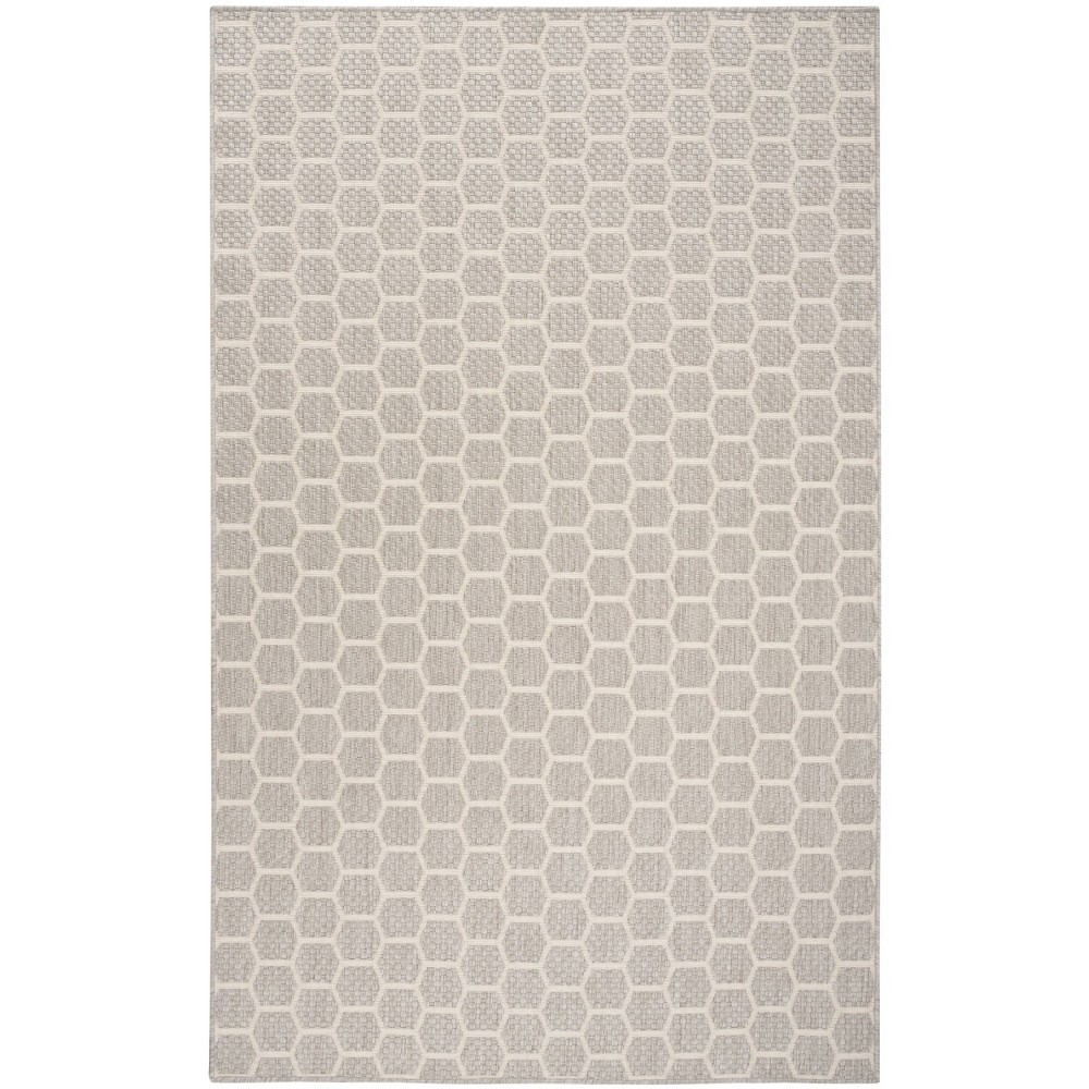 Photos - Doormat Nourison 6'x9' Reversible Basics Woven Indoor/Outdoor Area Rug Gray 