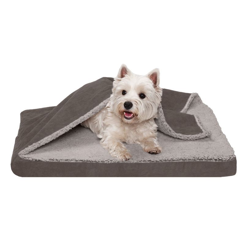FurHaven Berber & Suede Blanket Top Orthopedic Dog Bed, 1 of 4