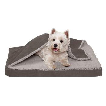 FurHaven Berber & Suede Blanket Top Orthopedic Dog Bed