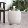 Sapphtopaz Outdoor End Table Modern Outdoor End Table Outdoor Side Table, Patio Table Small Table for Backyard, Balcony, Porch - 4 of 4