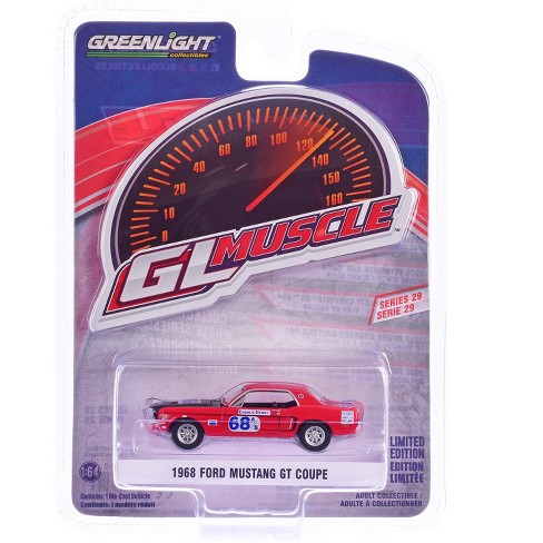 1968 Ford Mustang GT Coupe #68 "Charlie Henry Race Car" Red "GreenLight Muscle" Series 29 1/64 Diecast Model Car by Greenlight - image 1 of 1