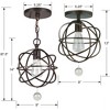 Crystorama Lighting Solaris 1 - Light Pendant in  English Bronze - 3 of 4