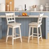 Tangkula 2PCS 24.5 Inch Counter Height Bar Chairs Swivel Bar Stools w/ Hollow Backrest - 2 of 4