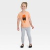 Toddler Girls' Short Sleeve Halloween Graphic T-Shirt - Cat & Jack™ Apricot Orange - 4 of 4