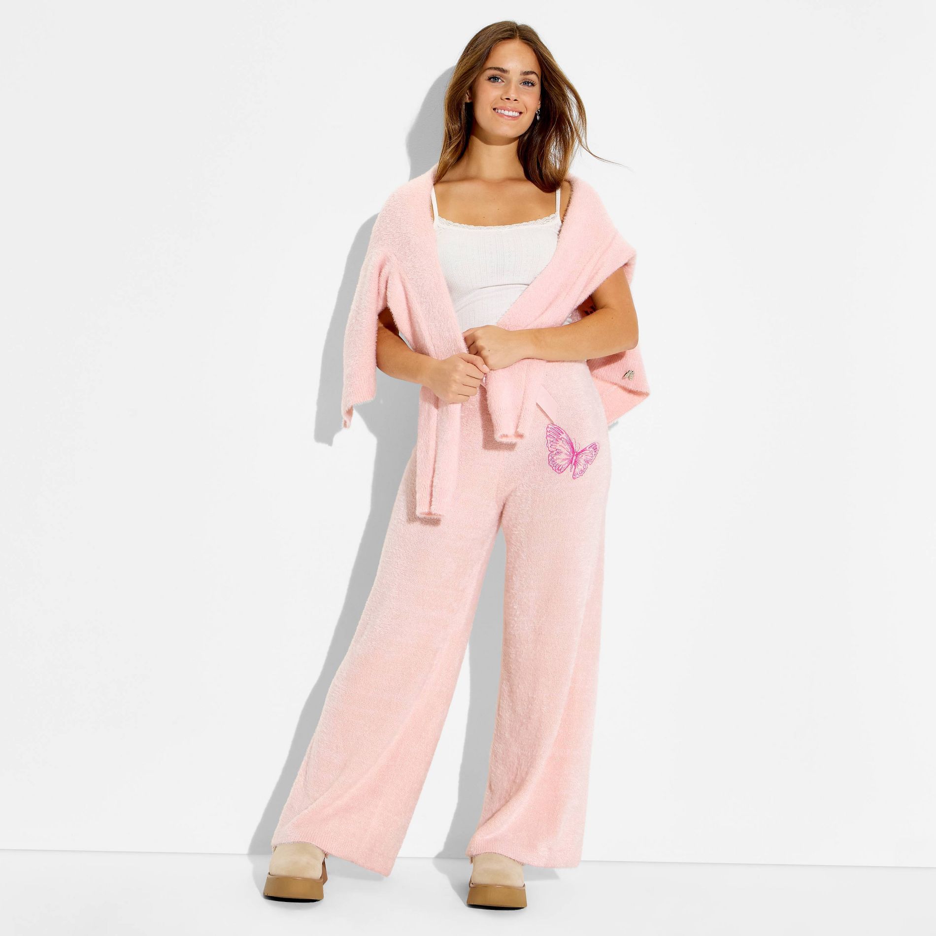 Wicked x Katie Kime Women's Graphic Sweater Pants - Light Pink