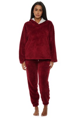 ADR Women's Plush, Oversized Fleece Pajamas Set, Joggers with Pockets,  Drawstring and Elastic Waist Faded Denim X…