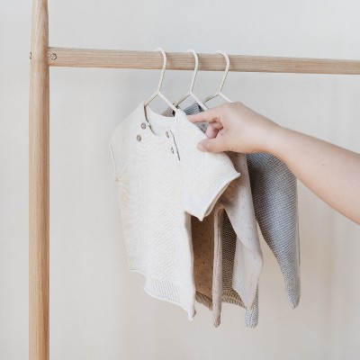 Speckled Cream Baby Wheat Straw Clothes Hangers - Pack of 30