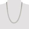 Black Bow Jewelry Men's 7.5mm Sterling Silver Solid Flat Curb Chain Necklace - 2 of 4