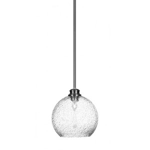 Toltec Lighting Kimbro 1 - Light Pendant in  Brushed Nickel with 9.5" Smoke Bubble Shade - 1 of 1