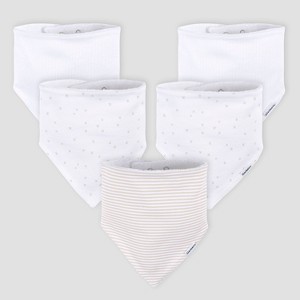 Gerber Baby 5pk Bandana Bib - White - 1 of 4