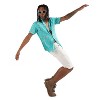 Campus Sutra Men Men's EcoLiva Cyan Blue Flower Block Shirt - 3 of 4