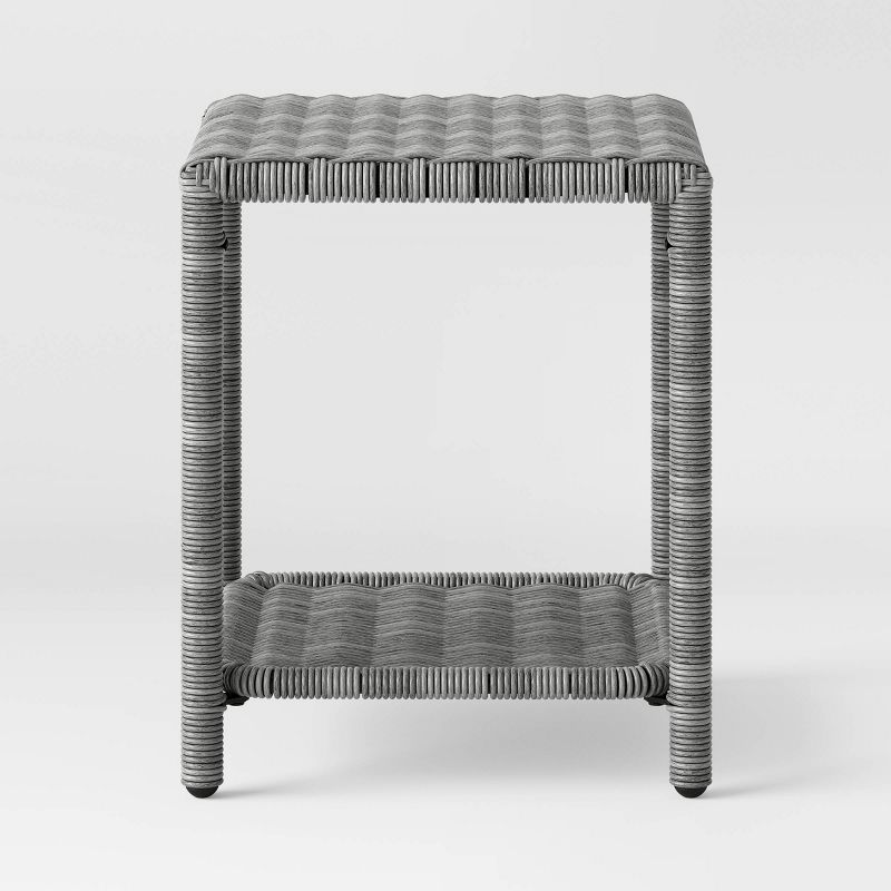 Monroe Wicker Patio Side Table - Gray - Threshold&#8482;, 4 of 7