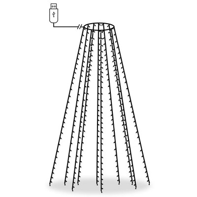 vidaXL Cold White LED Christmas Tree Net Lights with USB Connector - Indoor/Outdoor - Energy Efficient - 250 LEDs - 98.4" Dark Green Wire
