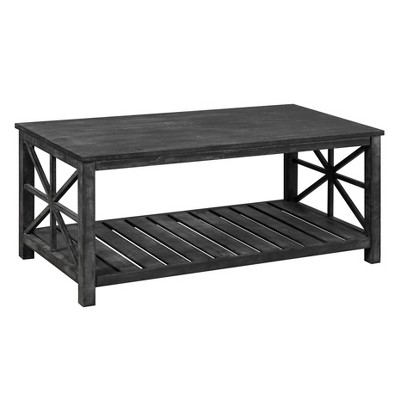 NicBex Modern 47.24" Rectangle Coffee Table with Strip Storage Shelf for Living Room and Office