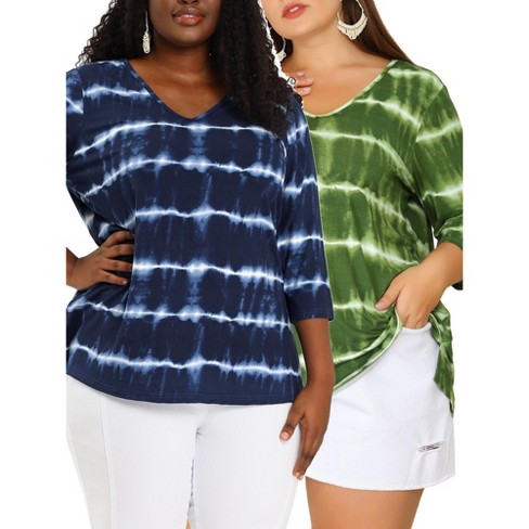Agnes Orinda Women's Plus Size Tops Short Sleeve V Neck Drawstring Casual Boho Floral Printed Summer Blouses 2x White