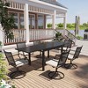 Mondawe 7-Piece Outdoor Dining ,With 1 Piece Extendable Rectangle Table and 6 Piece 360 Degree Swivel Chair Patio Set - 3 of 4